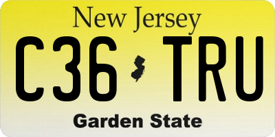 NJ license plate C36TRU