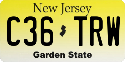 NJ license plate C36TRW