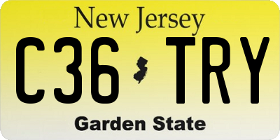 NJ license plate C36TRY