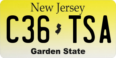 NJ license plate C36TSA