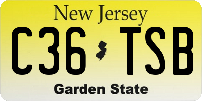 NJ license plate C36TSB