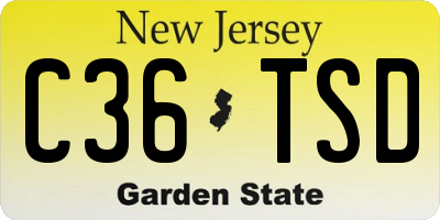 NJ license plate C36TSD