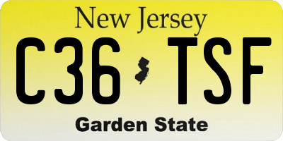 NJ license plate C36TSF