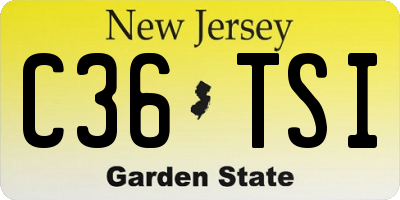 NJ license plate C36TSI