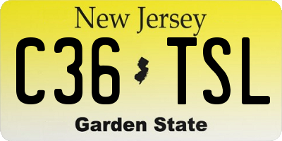 NJ license plate C36TSL