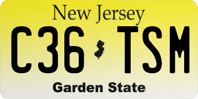 NJ license plate C36TSM