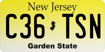 NJ license plate C36TSN