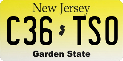 NJ license plate C36TSO