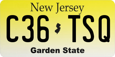 NJ license plate C36TSQ