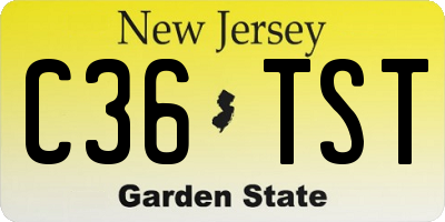 NJ license plate C36TST