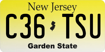 NJ license plate C36TSU
