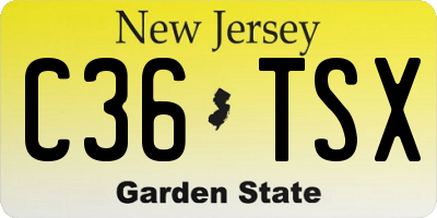 NJ license plate C36TSX