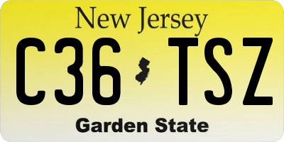 NJ license plate C36TSZ