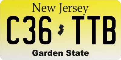 NJ license plate C36TTB