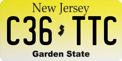 NJ license plate C36TTC