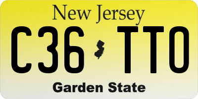 NJ license plate C36TTO