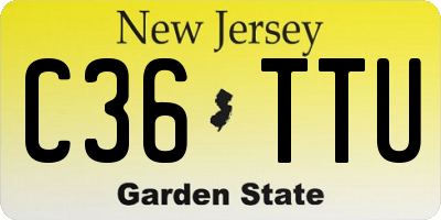 NJ license plate C36TTU