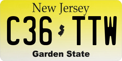 NJ license plate C36TTW