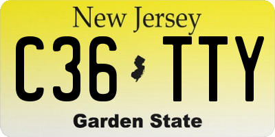 NJ license plate C36TTY