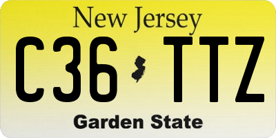 NJ license plate C36TTZ