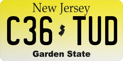 NJ license plate C36TUD