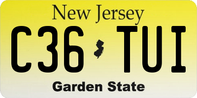 NJ license plate C36TUI