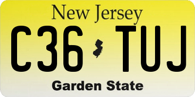 NJ license plate C36TUJ