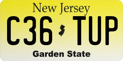 NJ license plate C36TUP