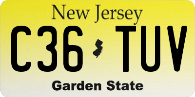 NJ license plate C36TUV