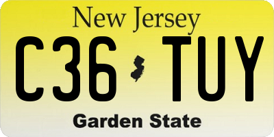 NJ license plate C36TUY