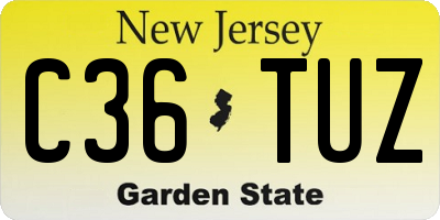 NJ license plate C36TUZ