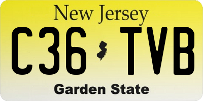 NJ license plate C36TVB