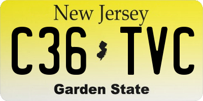 NJ license plate C36TVC