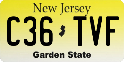 NJ license plate C36TVF