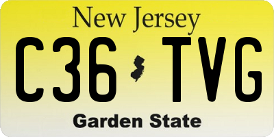 NJ license plate C36TVG