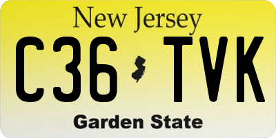 NJ license plate C36TVK