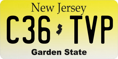 NJ license plate C36TVP