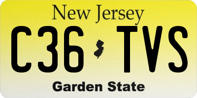 NJ license plate C36TVS