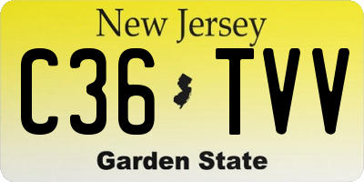 NJ license plate C36TVV