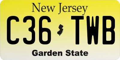 NJ license plate C36TWB