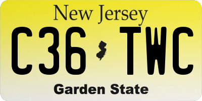 NJ license plate C36TWC