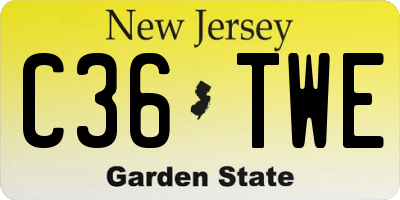 NJ license plate C36TWE