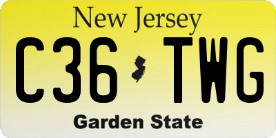 NJ license plate C36TWG