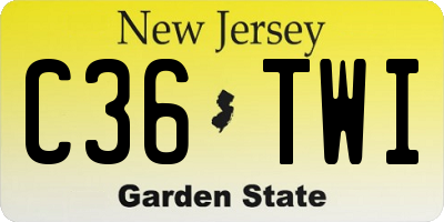 NJ license plate C36TWI