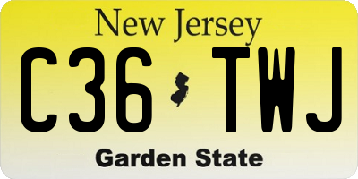 NJ license plate C36TWJ