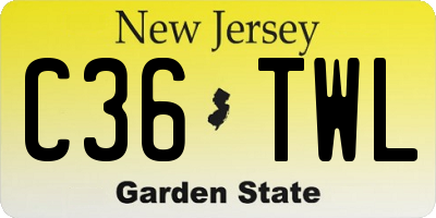 NJ license plate C36TWL