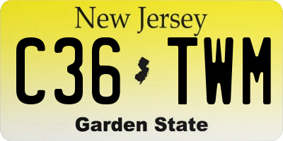 NJ license plate C36TWM