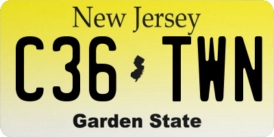 NJ license plate C36TWN