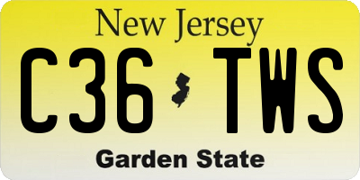 NJ license plate C36TWS