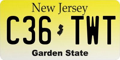 NJ license plate C36TWT